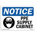 Signmission OSHA Notice Sign, PPE Supply Cabinet With Symbol, 24in X 18in Rigid Plastic, 24" W, 18" H, Landscape OS-NS-P-1824-L-17777